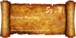 Szorg Maxima névjegykártya